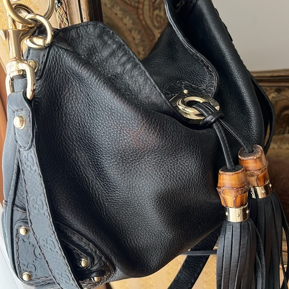 Gucci Black Hobo Bag with Gold Hardware - Picture 14 of 16